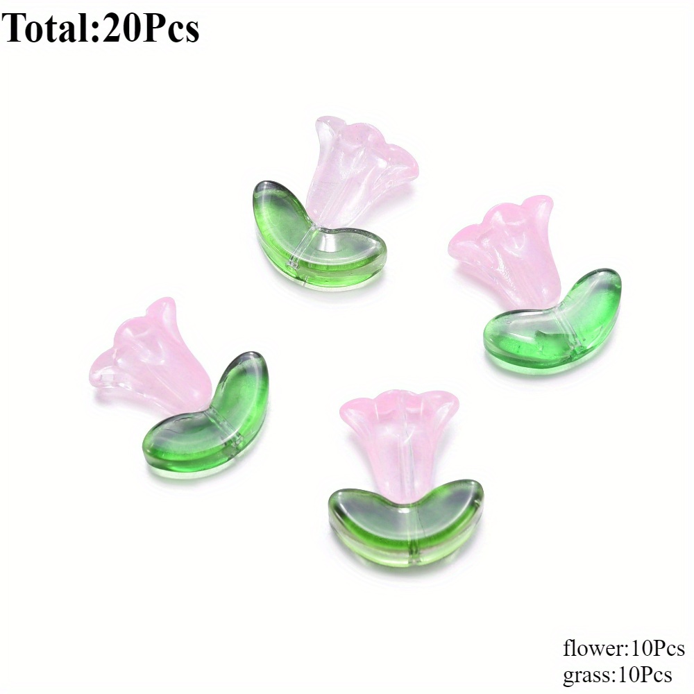 20pcs Trumpet Flower Shape Beaded DIY Jewelry Making